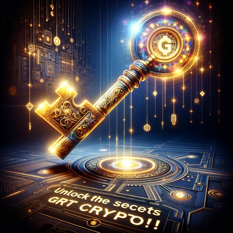 Unlock the Secrets of GRT Crypto! Description: An enchanting image concept envisions a glowing golden key, adorned with intricate designs, floating in midair. The key is surrounded by ethereal rays of light, shimmering against a dark backdrop. It represents the limitless potential of the GRT crypto universe, inviting viewers to embark on a journey of discovery and unravel the hidden secrets within.